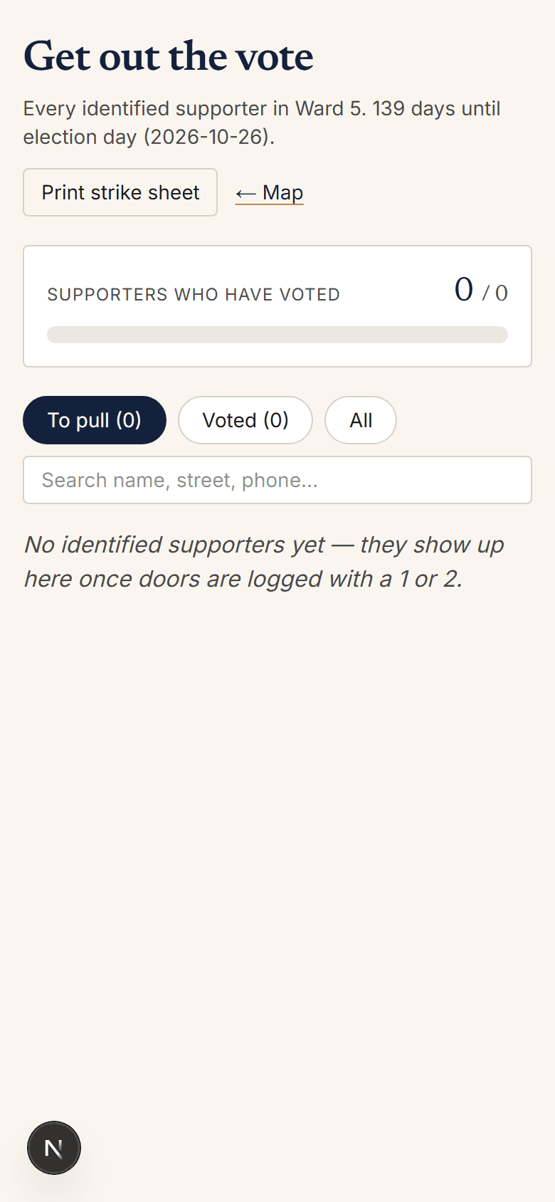 Get-out-the-vote: supporters become strike lists in October
